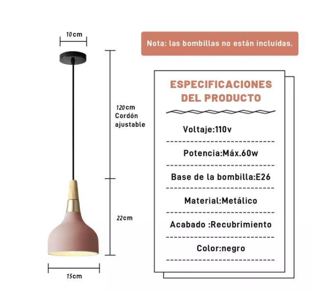 Foto 3 pulgar | Lámpara De Techo Colgante Decorativas Moderna Para Hogar