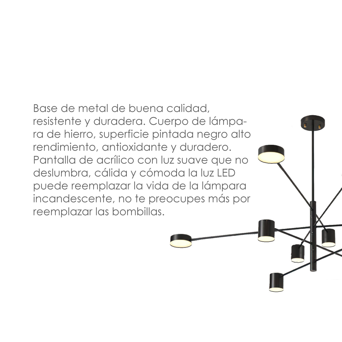 Foto 4 pulgar | Lámpara Colgante 2271 10 Negro Ilios Innova