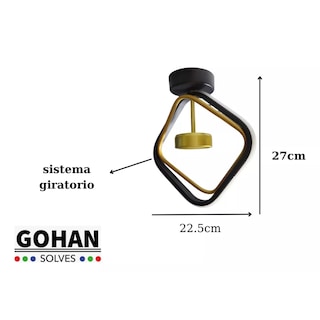 Foto 5 | Lámpara Led de Techo y Pared con Centro Giratorio Negro