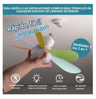 Foto 3 | Ventilador de Techo Lampara Led Multicolor