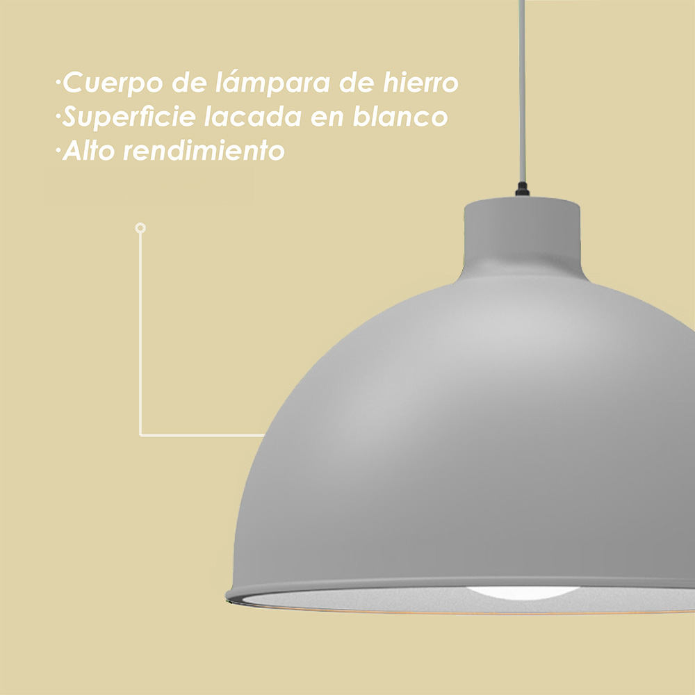 Foto 7 | Ilios Innova | Paquete 3 Lámparas De Techo Colgantes Decorativas Estilo Nórdico Grises