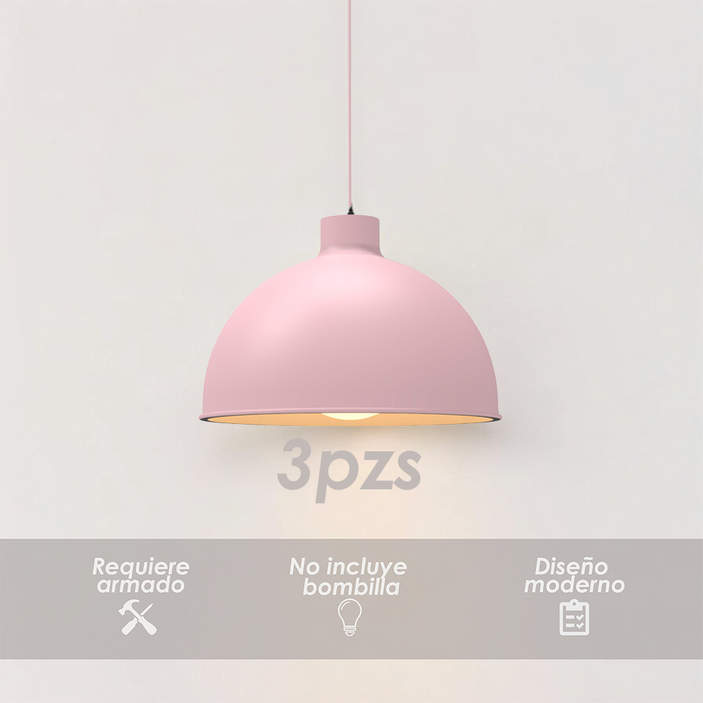 Foto 4 pulgar | Paquete 3 Lámparas de Techo Ilios Innova Colgantes Decorativas Estilo Nórdico Rosas