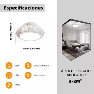 Foto 3 | Lámpara de Techo Eo Safe Imports ESI-16645 Blanco