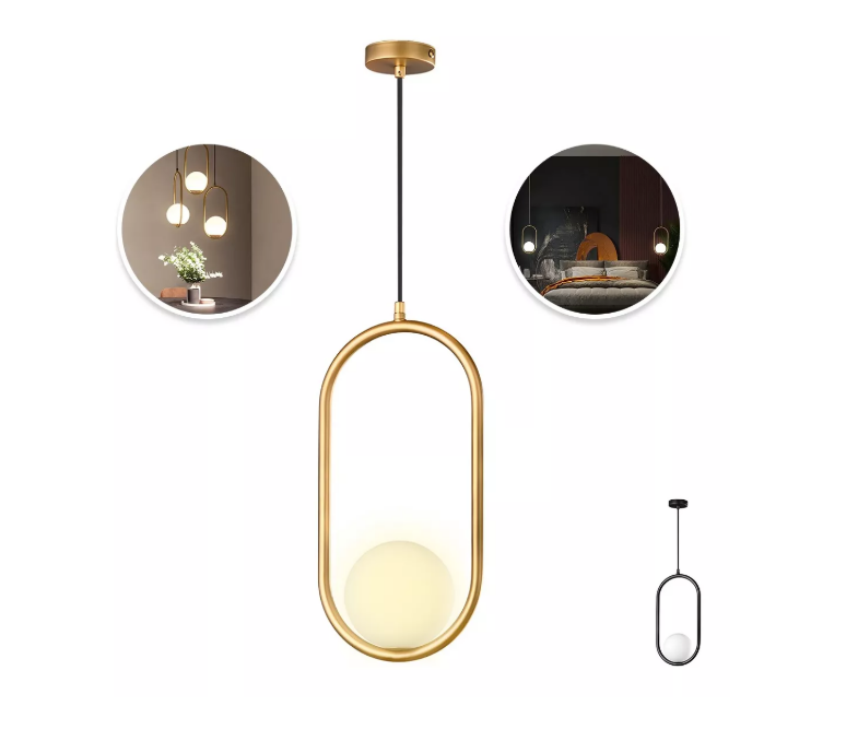 Lámpara De Techo Moderna Candelabro De Globo Colgante Latón Color Dorado