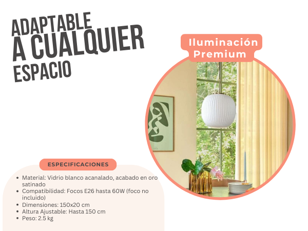 Foto 3 pulgar | Lampara Colgante Vidrio Elegante Calidad Premium | Erp0319ch