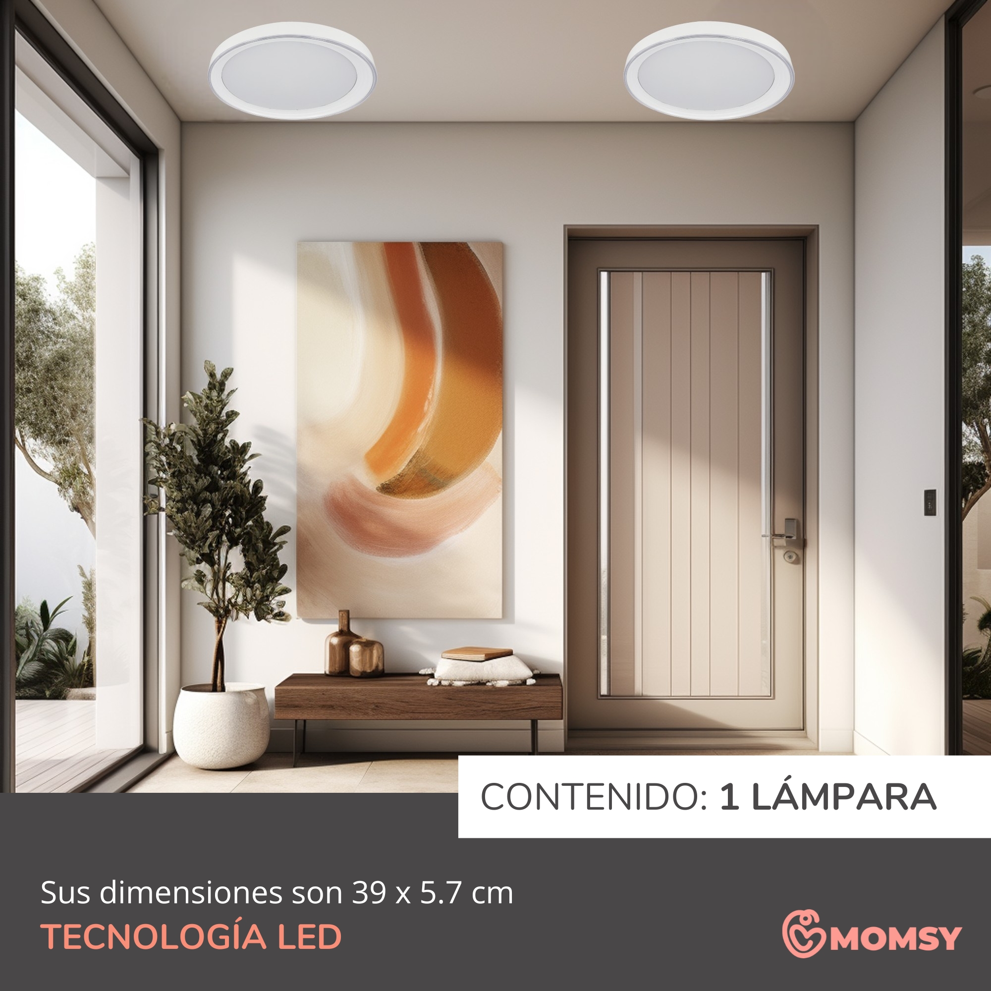 Foto 2 | Lámpara de Techo Modern Blanca