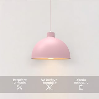 Foto 3 | Lámpara de Techo Colgante Ilios Innova Rosa Decorativo Estilo Nórdico Retro Fabricada en Hierro