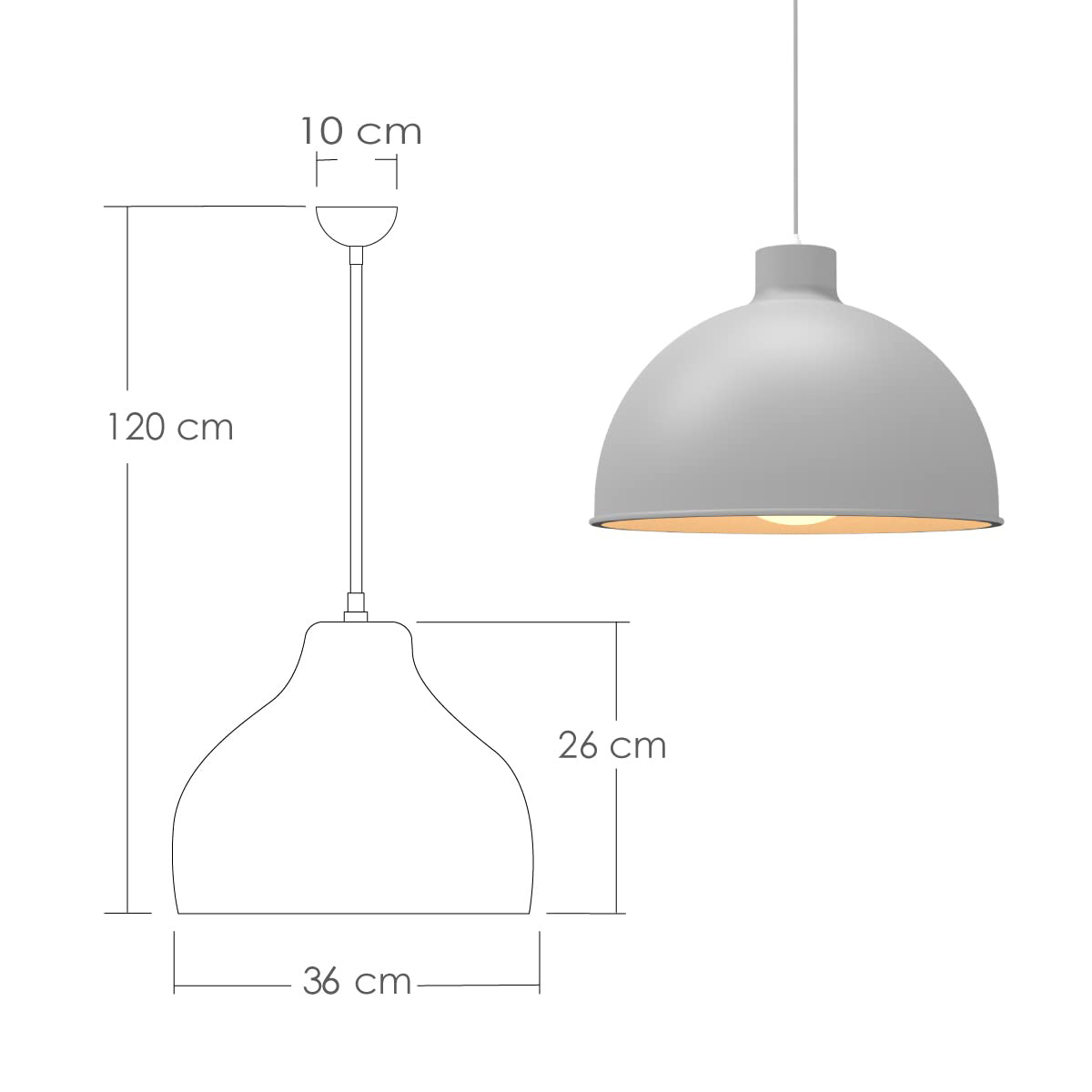 Foto 3 pulgar | Lampara de Techo Colgante Ilios Innova Gris Decorativo Estilo Nórdico Retro Fabricada en Hierro