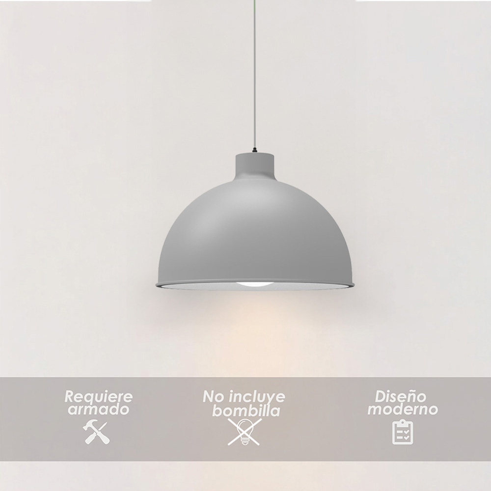 Foto 4 pulgar | Lampara de Techo Colgante Ilios Innova Gris Decorativo Estilo Nórdico Retro Fabricada en Hierro