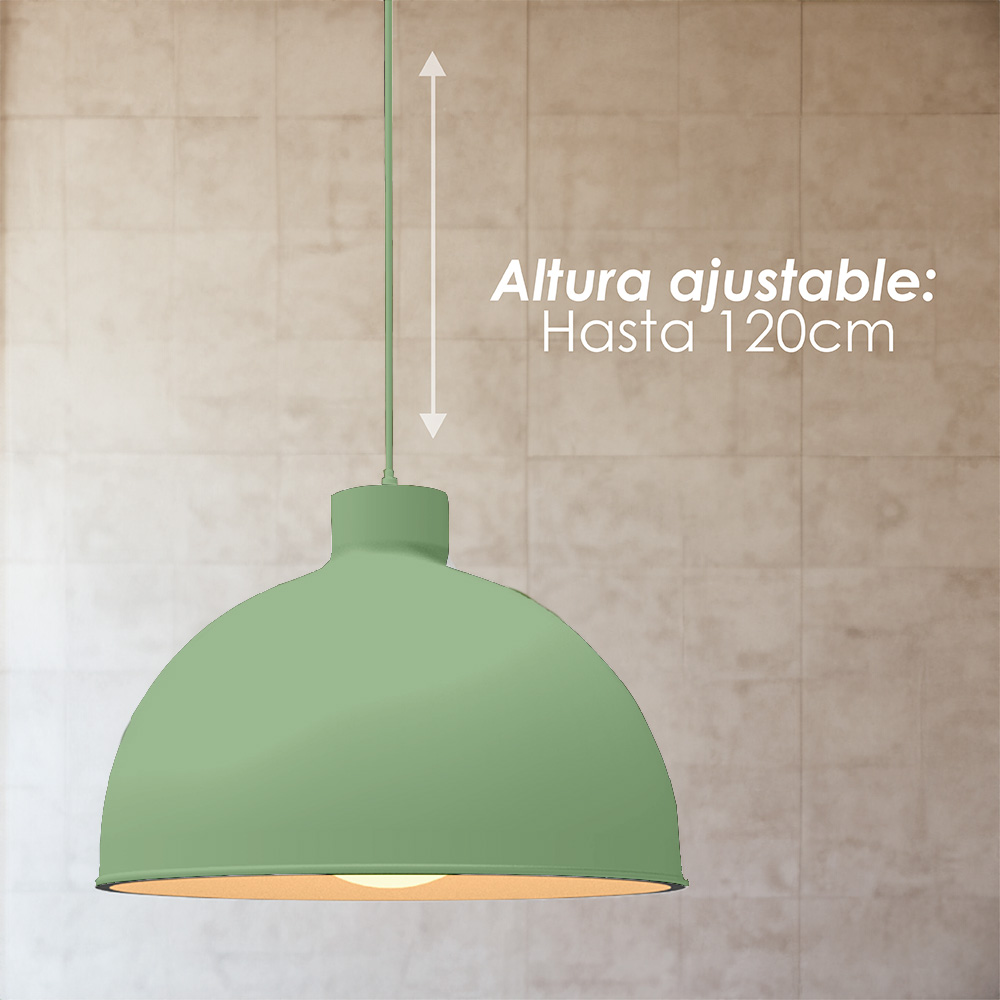 Foto 9 pulgar | Lámpara de Techo Colgante Ilios Innova Verde Decorativo Estilo Nórdico Retro Fabricada en Hierro