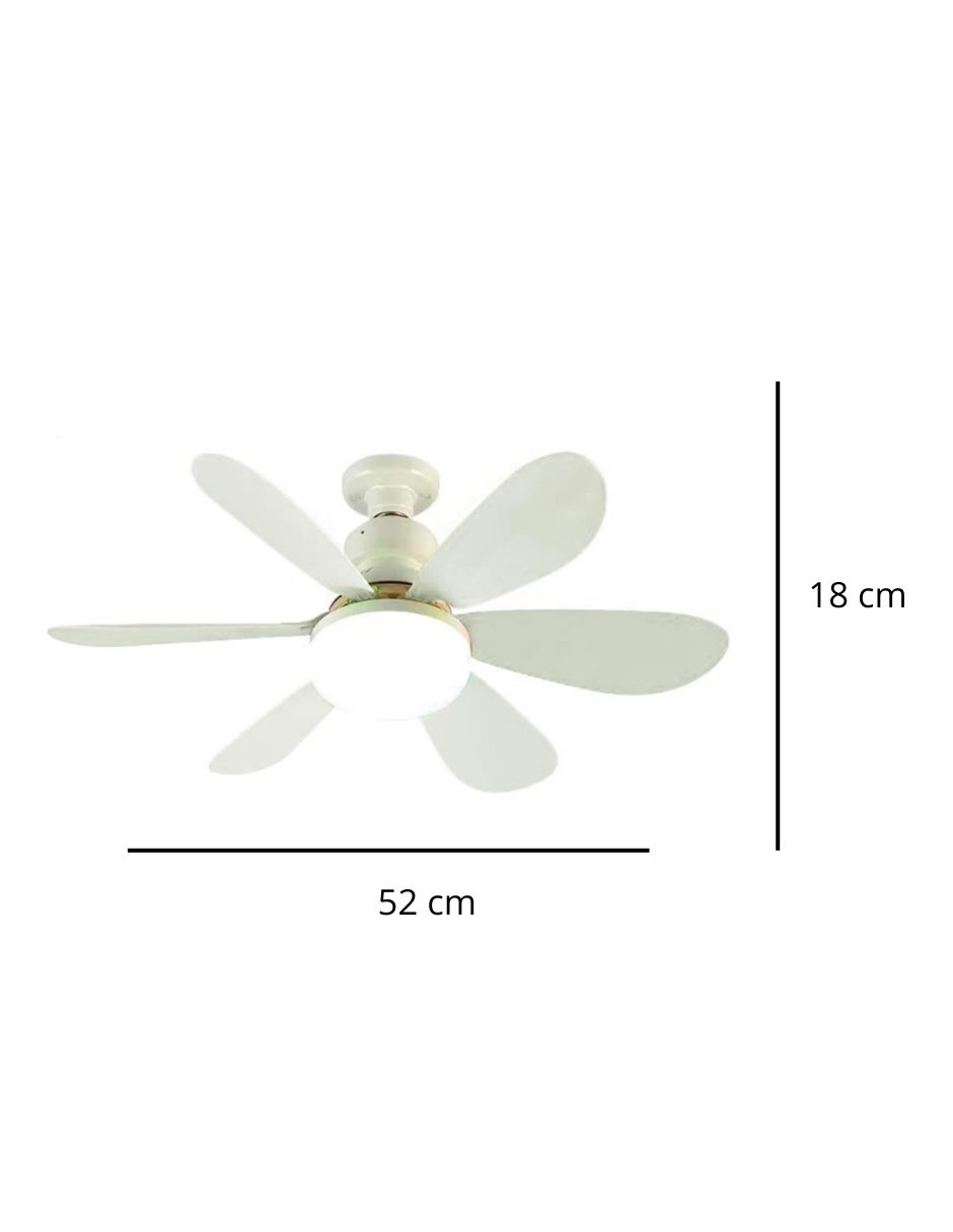 Foto 4 pulgar | Ventilador Iluminación Luz Vic 6 Aspas Blancas
