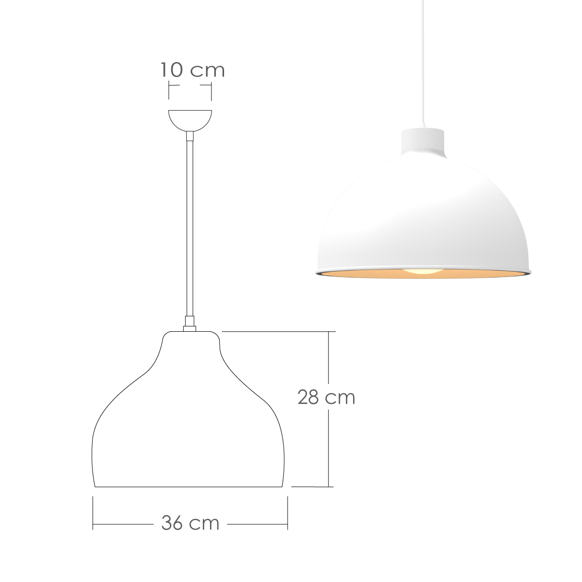 Foto 3 pulgar | Lámpara de Techo Colgante Ilios Innova Blanca Decorativo Estilo Nórdico Retro Fabricada en Hierro