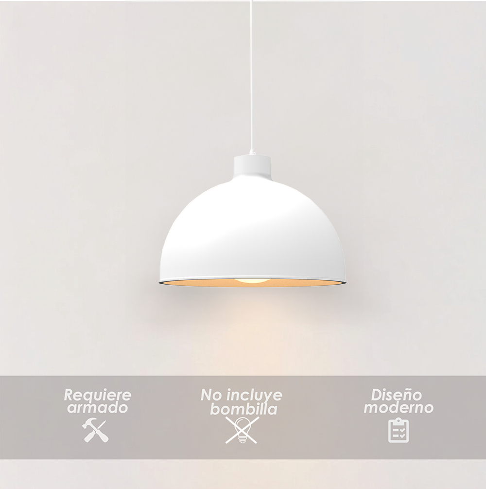 Foto 4 pulgar | Lámpara de Techo Colgante Ilios Innova Blanca Decorativo Estilo Nórdico Retro Fabricada en Hierro