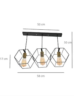 Foto 4 | Lampara Colgante Decorativo Moderno 3 Cabezas Metal