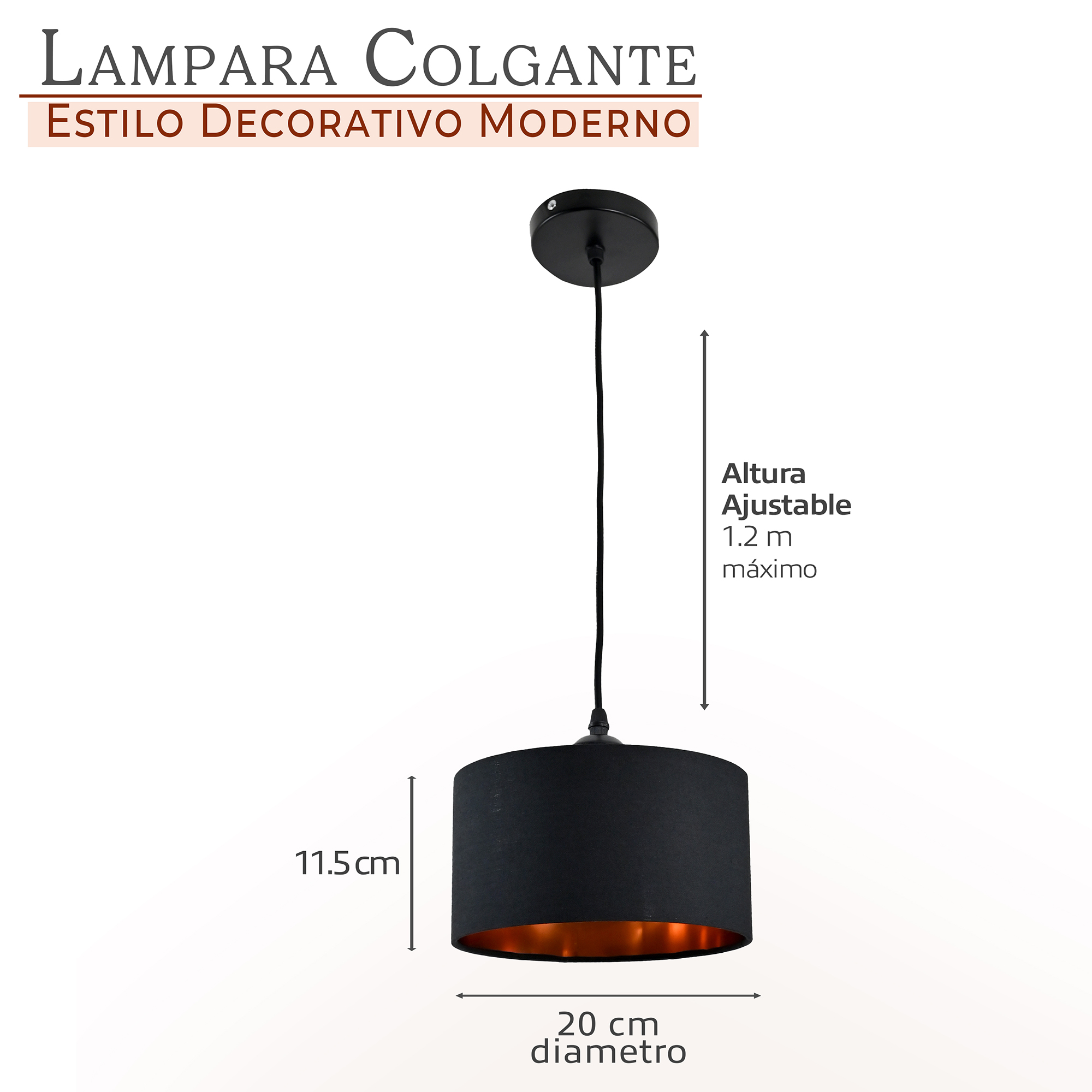 Foto 5 pulgar | Lámpara Colgante Iluminación Luz Vic Deydin Negra