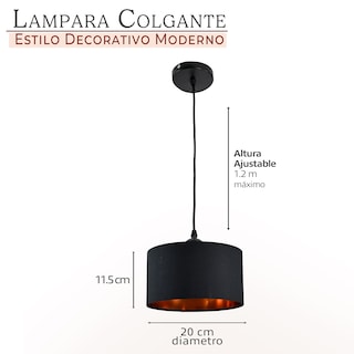 Foto 4 | Lámpara Colgante Iluminación Luz Vic Deydin Negra