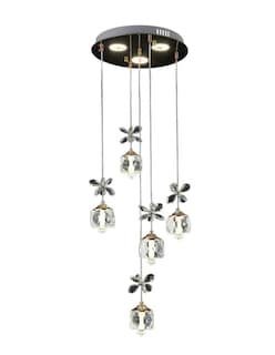 Foto 1 | Lámpara Colgante Iluminación Luz Vic 5 Luces de Cristal