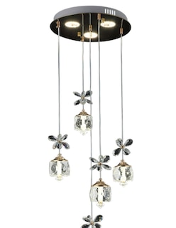 Foto 2 | Lámpara Colgante Iluminación Luz Vic 5 Luces de Cristal