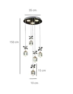 Foto 3 | Lámpara Colgante Iluminación Luz Vic 5 Luces de Cristal