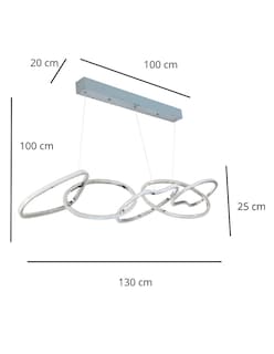 Foto 3 | Candil 5 Aros Palm Plateado