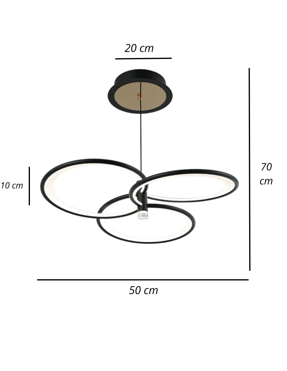 Foto 4 pulgar | Lámpara de Techo Iluminación Luz Vic 3 Aros