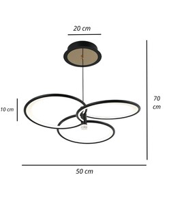 Foto 3 | Lámpara de Techo Iluminación Luz Vic 3 Aros