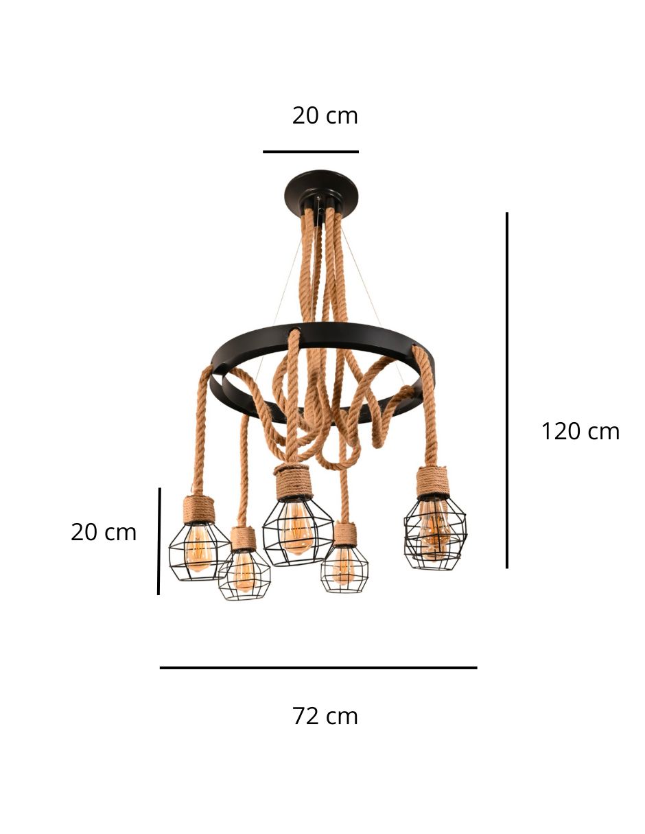 Foto 4 pulgar | Lampara Colgante Daniel 6 Luces