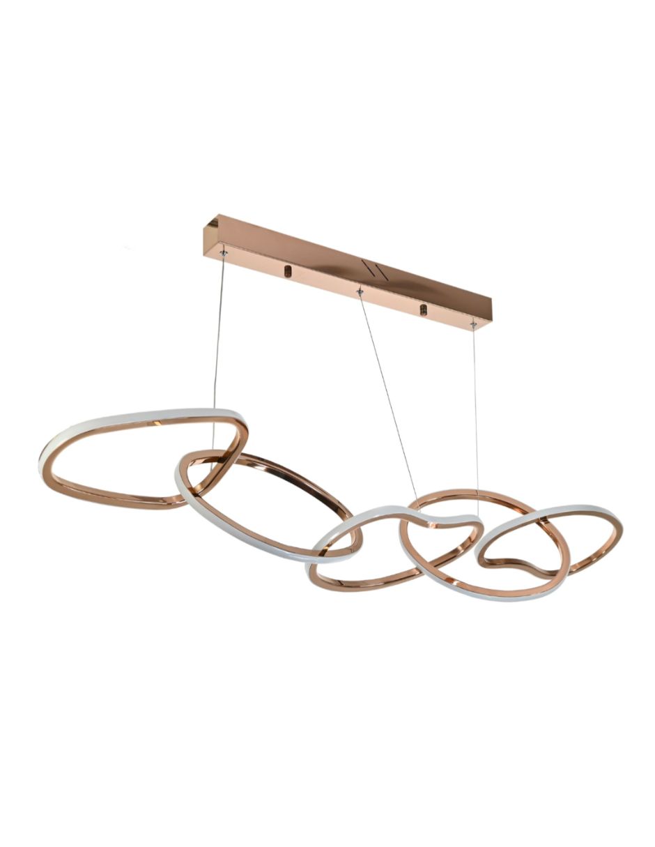 Foto 1 | Candil 5 Aros Palm Oro Rosado