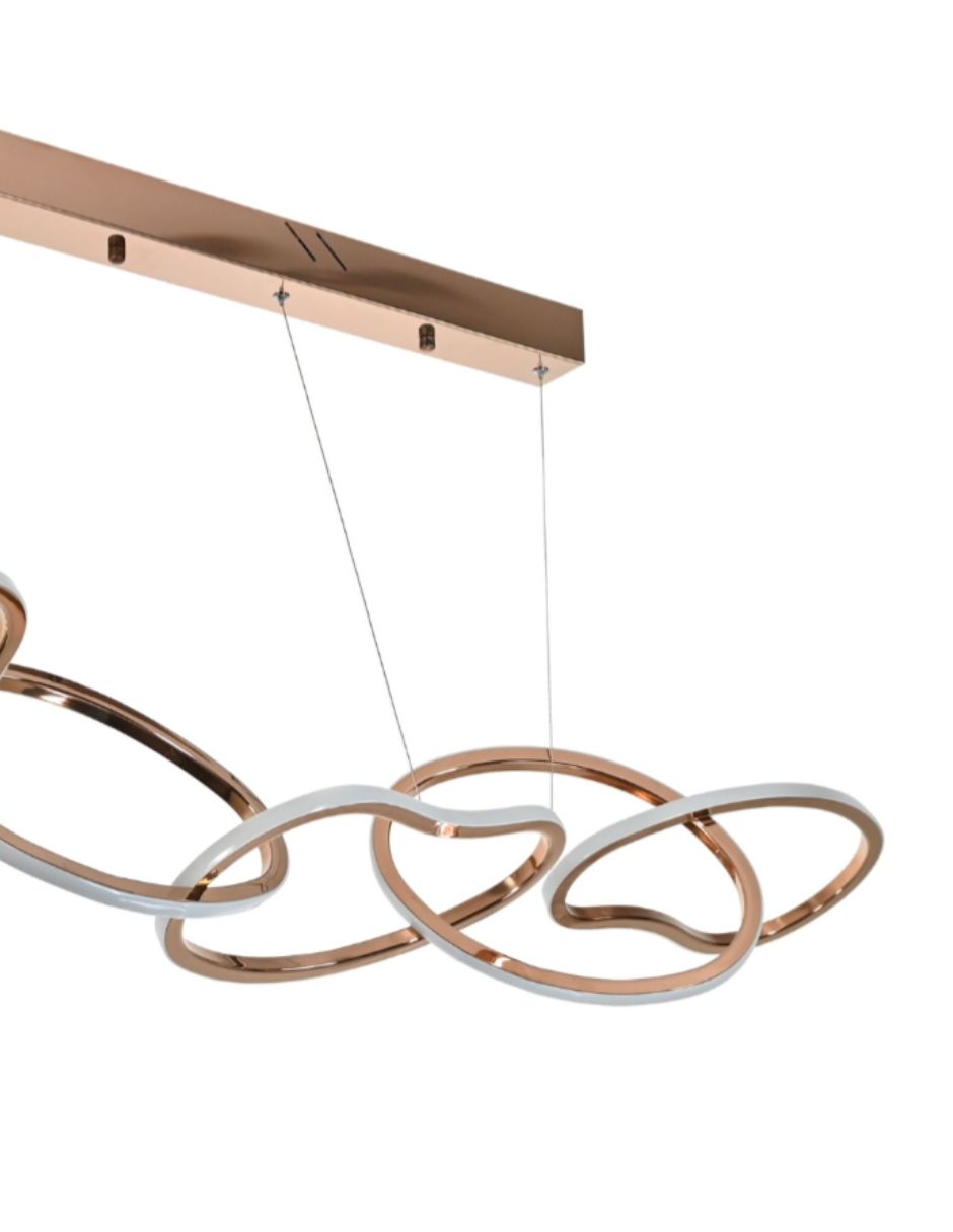 Foto 2 | Candil 5 Aros Palm Oro Rosado