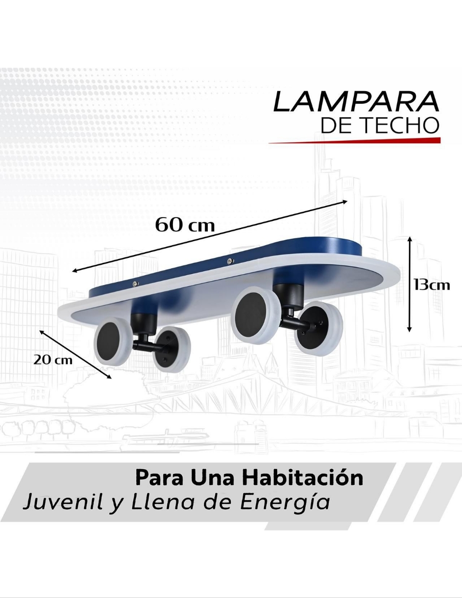 Foto 3 | Lampara Infantil Patineta Azul