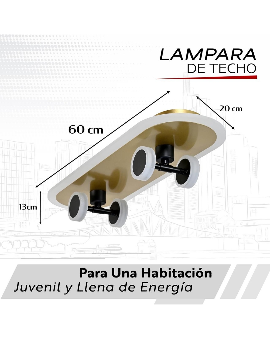 Foto 5 pulgar | Lampara Infantil Patineta Amarilla