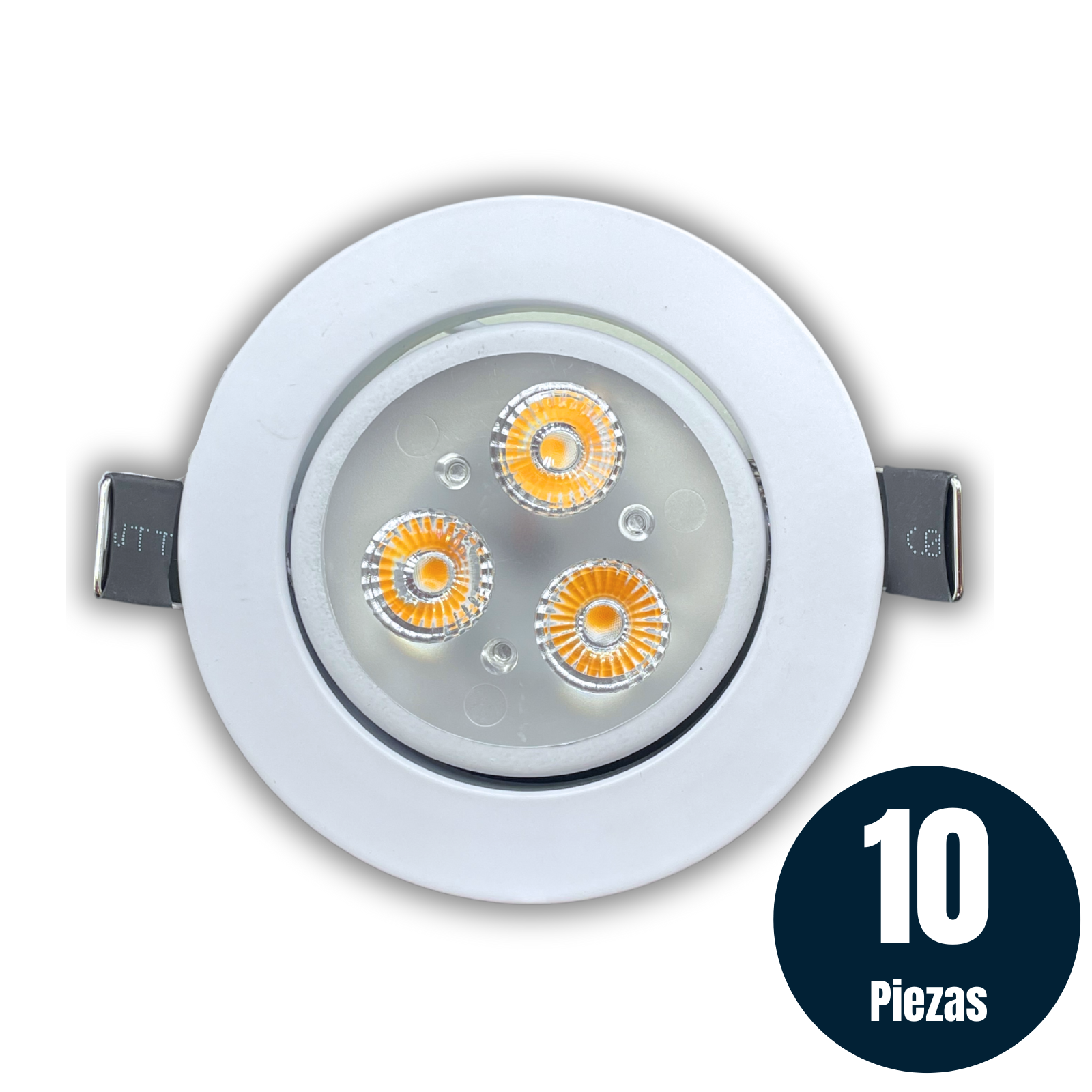 10 Piezas Plafon Empotrado Led 3w Sport Dirigible Satinado