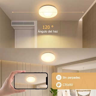 Foto 3 | Lampara De Techo Sobreponer Led 18w Luminaria Plafon Blanca