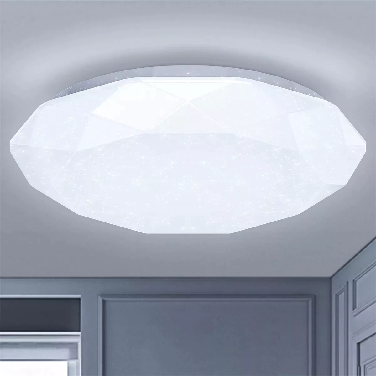 Foto 2 pulgar | Lampara De Techo Sobreponer Led 24w Luminaria Plafon Blanca Estructura Blanco