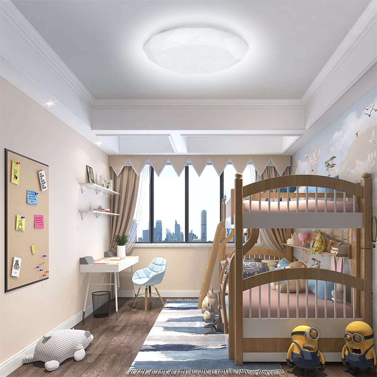 Foto 3 pulgar | Lampara De Techo Sobreponer Led 24w Luminaria Plafon Blanca Estructura Blanco