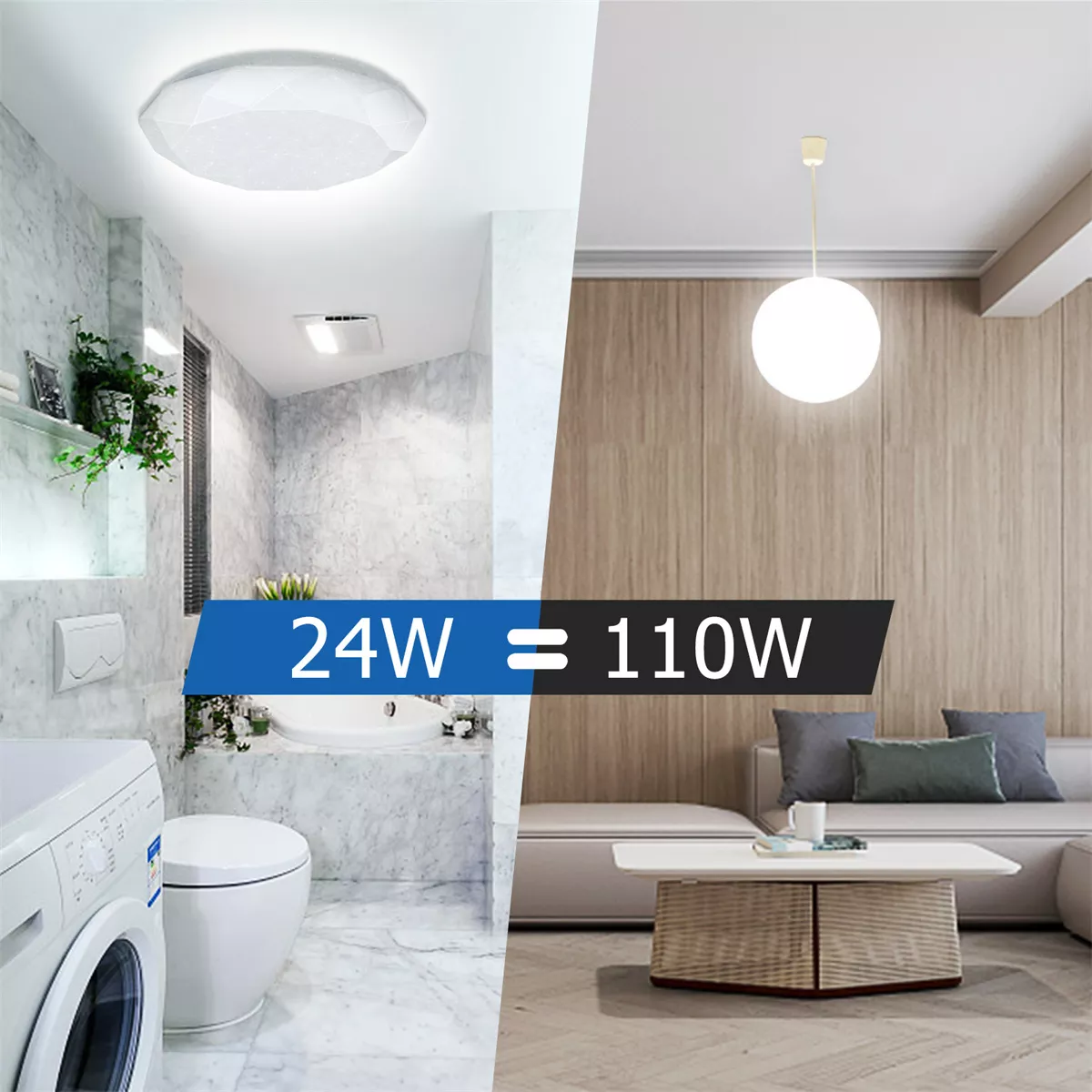 Foto 5 pulgar | Lampara De Techo Sobreponer Led 24w Luminaria Plafon Blanca Estructura Blanco