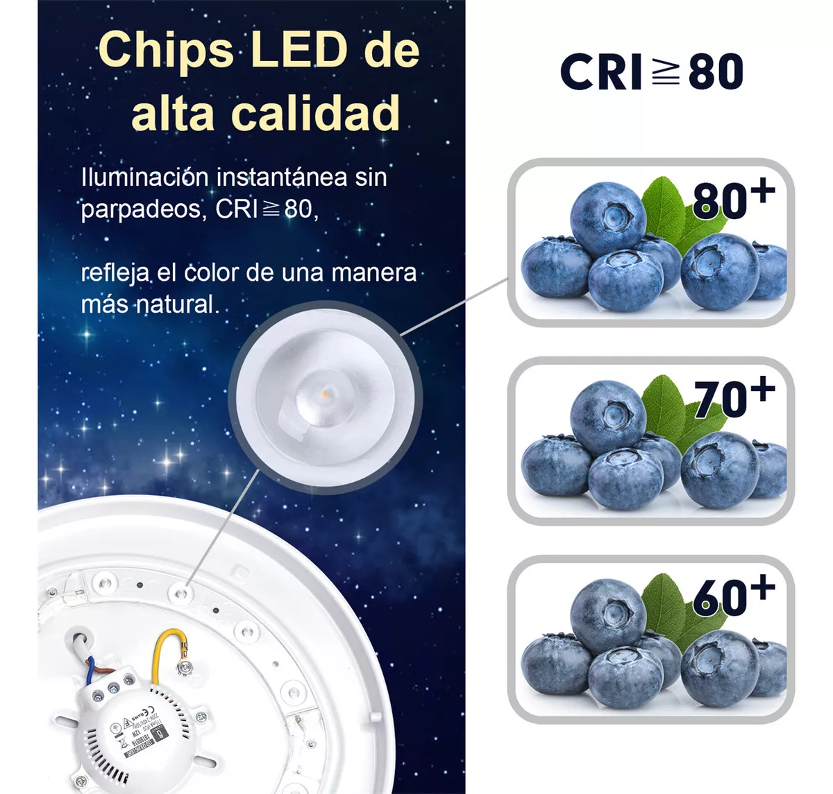 Foto 5 | Lampara De Techo Sobreponer Led 24w Luminaria Plafon Blanca Estructura Blanco