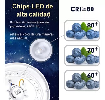 Foto 5 | Lampara De Techo Sobreponer Led 24w Luminaria Plafon Blanca Estructura Blanco