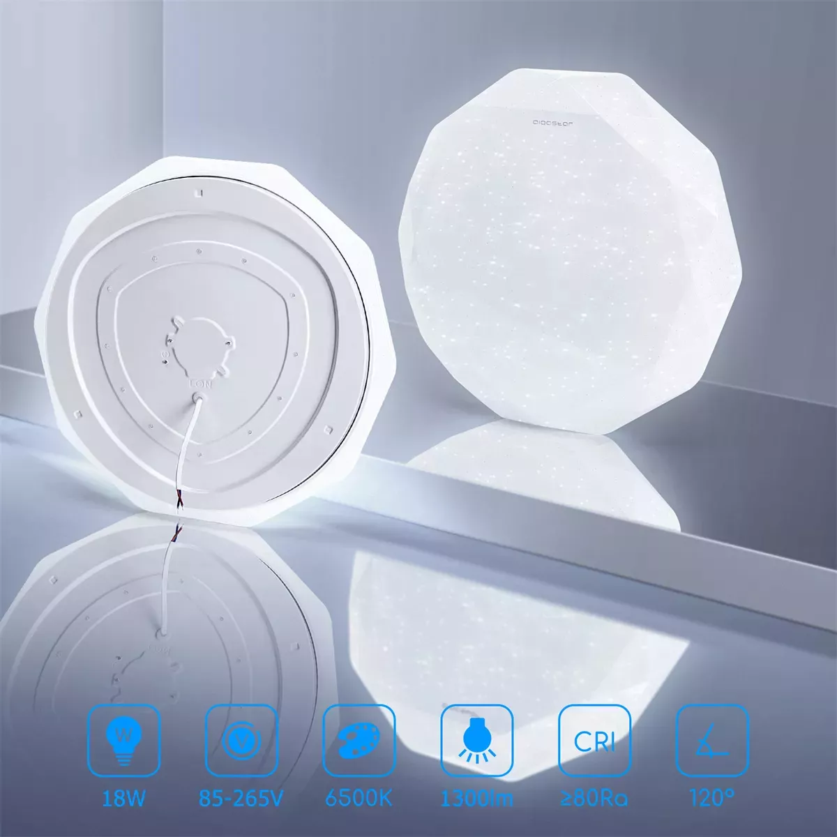 Foto 4 pulgar | Lampara De Techo Sobreponer Led 18w Luminaria Plafon Estructura Blanco