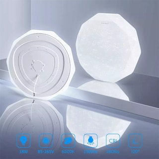 Foto 3 | Lampara De Techo Sobreponer Led 18w Luminaria Plafon Estructura Blanco