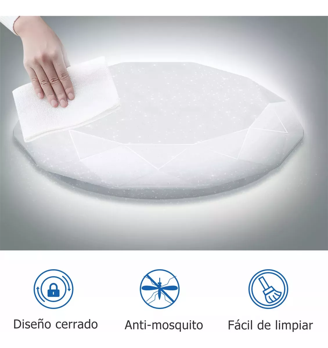 Foto 5 pulgar | Lampara De Techo Sobreponer Led 18w Luminaria Plafon Estructura Blanco