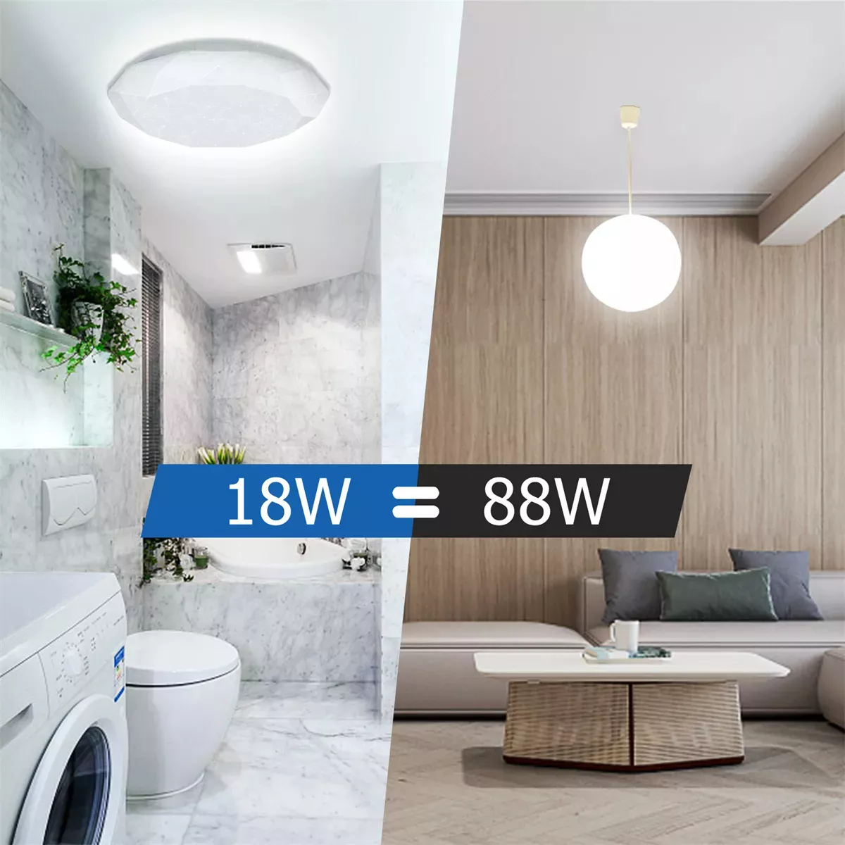 Foto 5 | Lampara De Techo Sobreponer Led 18w Luminaria Plafon Estructura Blanco