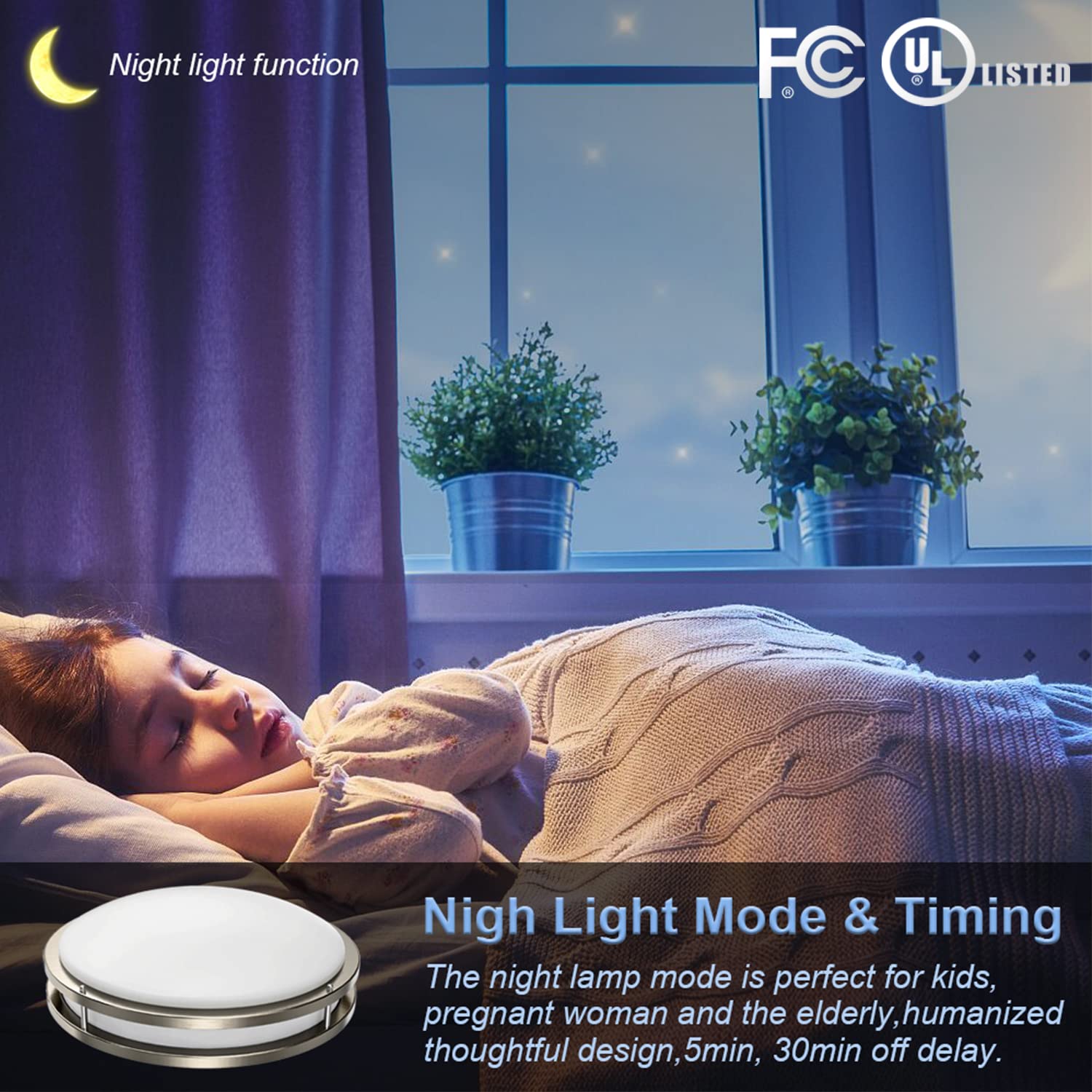 Foto 4 pulgar | Lámpara De Techo Dinglilighting 48 W Regulable 17.6 Pulgadas - Venta Internacional.