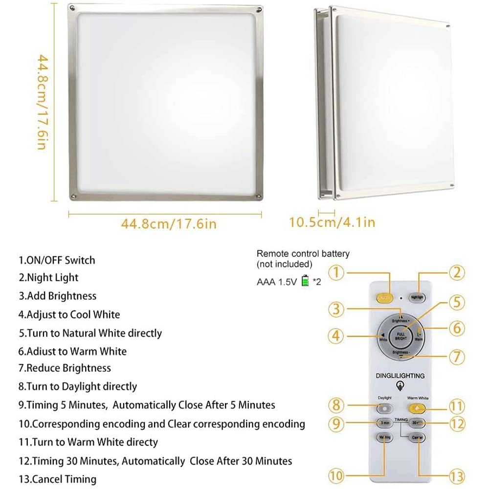 Foto 7 | Lámpara De Techo Dinglighting Dllt 48 W Led Regulable 45 Cm - Venta Internacional.