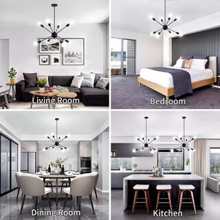 Foto 2 | Lámpara De Techo Moderna De 8 Luces E27 Para Colgantes De Dormitorio - Venta Internacional.