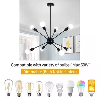 Foto 6 | Lámpara De Techo Moderna De 8 Luces E27 Para Colgantes De Dormitorio - Venta Internacional.