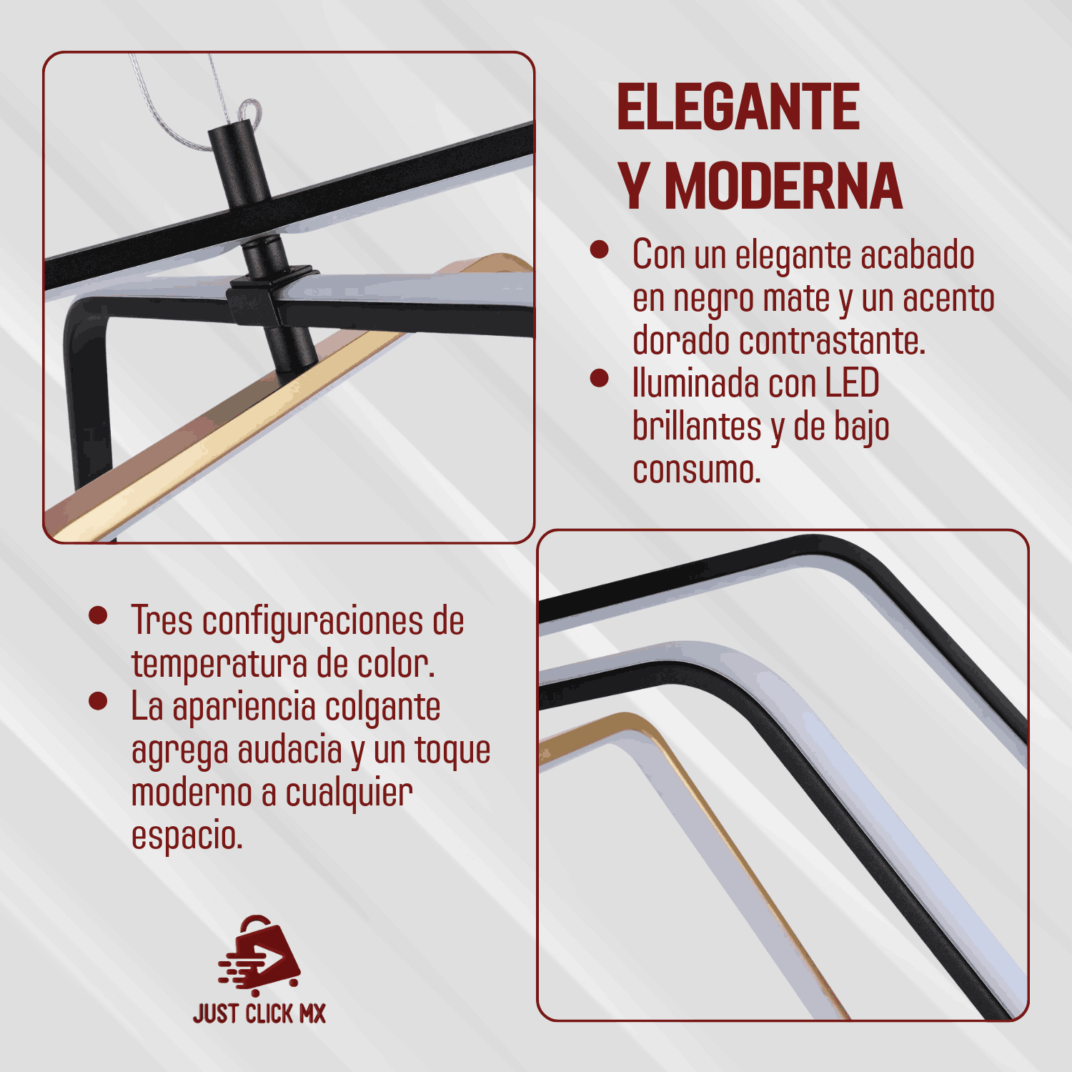 Foto 4 pulgar | Lampara Colgante De Techo Empire Lighting Parker 3 Luces Led-justclick Mx