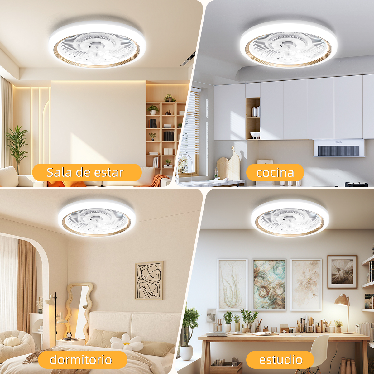 Foto 8 | Ventilador De Techo Con Control Remoto Lámpara Led 19.7''40w