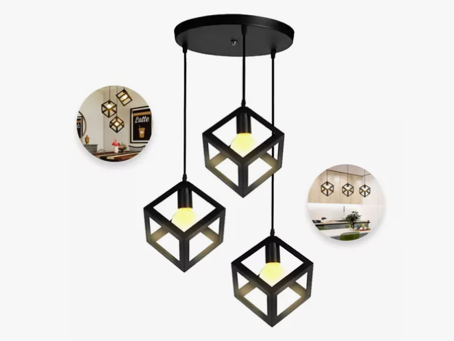 Foto 1 | Lámpara Decorativa Colgante Vintage Xtellar Moderna 3 Cabezas Negra