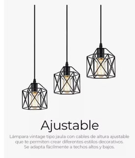 Foto 2 | Lampara Xtellar De Techo Decorativa Vintage Candelabro De 3 Cabezas